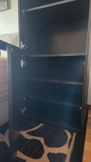 Mueble de almacenaje salón cristal y madera