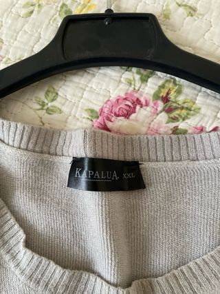 Jersey asimétrico gris topo talla xxl