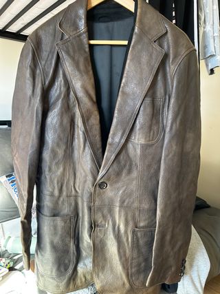 Chaqueta Piel Hugo Boss Marrón