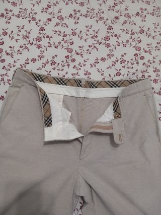 Pantalón Burberry Beige Rayas Finas