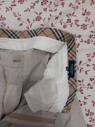 Pantalón Burberry Beige Rayas Finas
