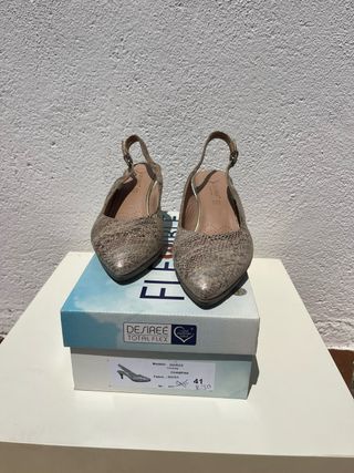 Tacones Desiree Talla 41 Beige/Dorado