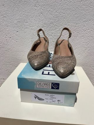 Tacones Desiree Talla 41 Beige/Dorado