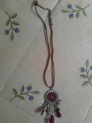 Collar Sfera Plata y Morado