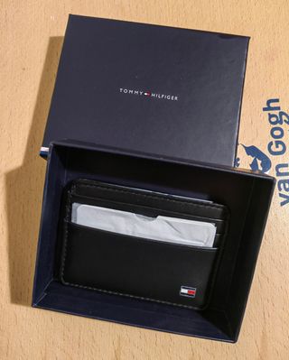 Cartera Tarjetero Cuero Tommy Hilfiger Negra