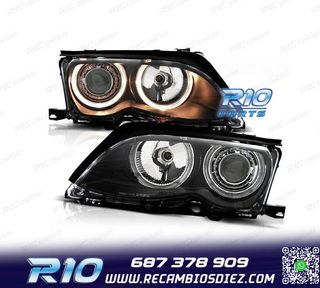 FAROS BMW E46 01-05 OJOS ANGEL FONDO NEGRO