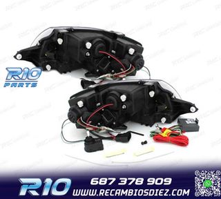 FAROS AUDI TT 98-05 LUZ DIURNA REAL LED FONDO NEGRO