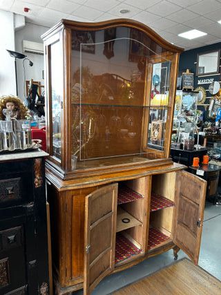 Vitrina antigua madera y cristal años 40-50