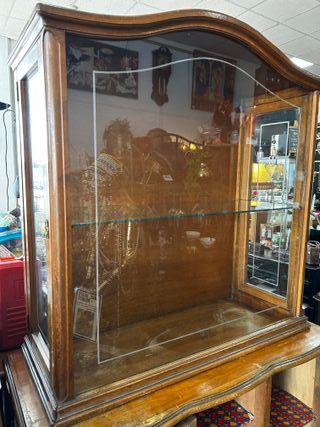 Vitrina antigua madera y cristal años 40-50