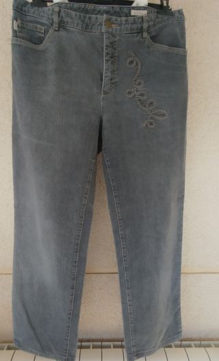 Pantalón tejano gris mujer