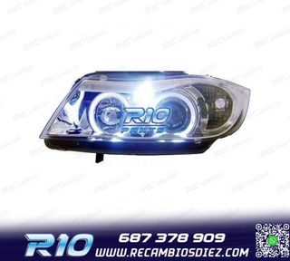 FAROS BMW E90 91 05-08 OJOS ANGEL FONDO CROMO