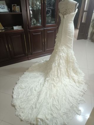 Traje de Novia Blanco Sirena Encaje,