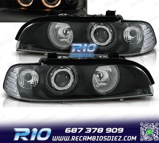 FAROS BMW E39 95-00 OJOS ANGEL FONDO NEGRO