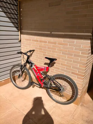 Bicicleta Montaña 26 Doble Suspensión Roja