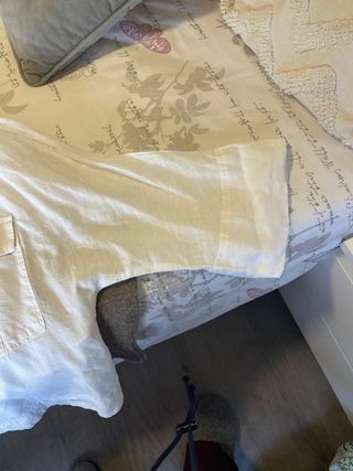 Camisa Zara Lino Blanca Talla S