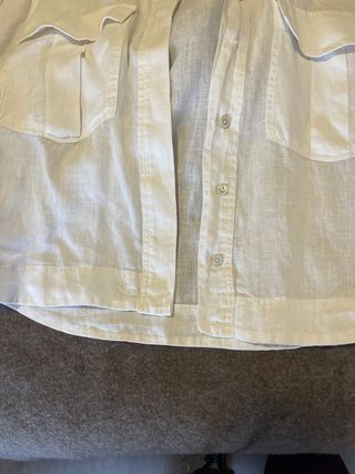 Camisa Zara Lino Blanca Talla S