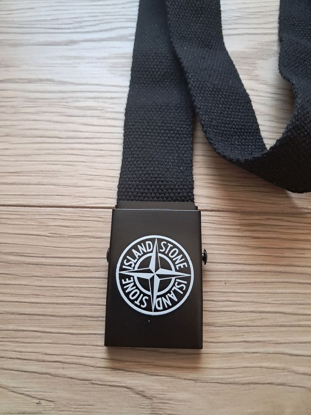 Cinturón Stone Island Negro Hebilla Logo
