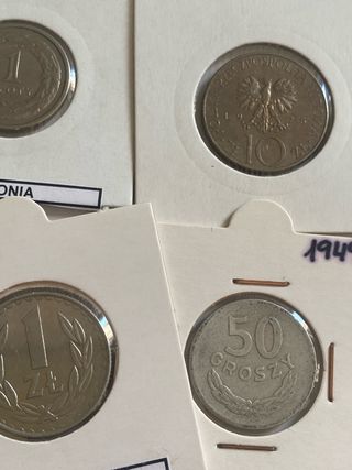 Lote monedas Polonia 7 monedas tipos diferentes 