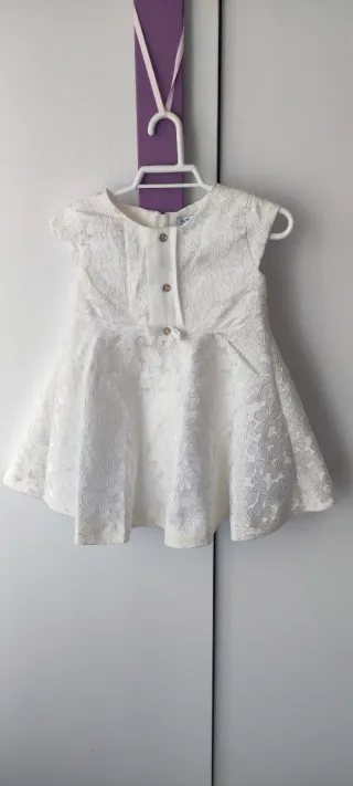 Vestido ceremonia niña 12 meses blanco