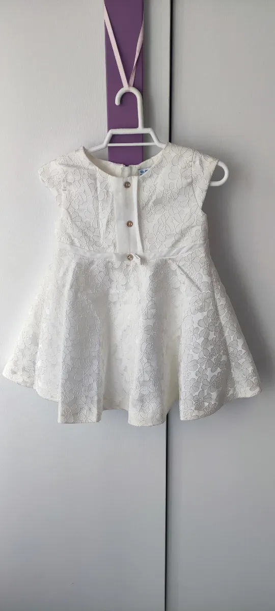 Vestido ceremonia niña 12 meses blanco