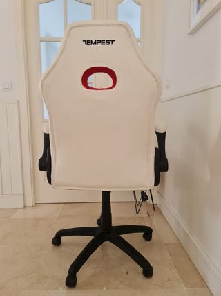 Silla Gamer Tempest Blanca, Negra y Roja