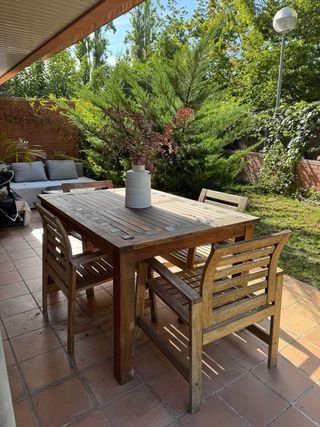 Conjunto comedor exterior madera maciza
