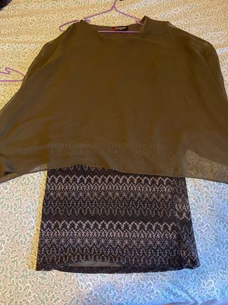 Vestido verde  capa talla 42
