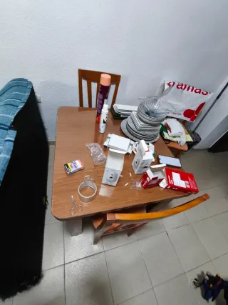 Mesa de salón/comedor madera y cristal