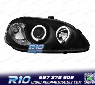 FAROS HONDA CIVIC 96-98 OJOS ANGEL FONDO NEGRO