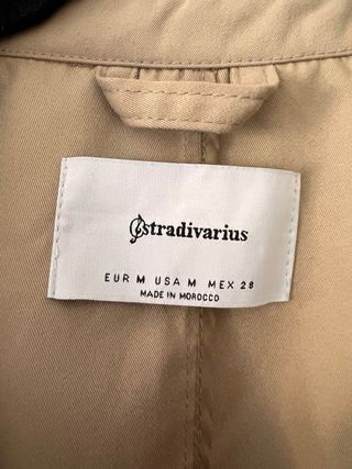 Gabardina Stradivarius Beige Talla M