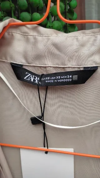 Camisa Zara Beige Mujer Nueva Con Etiqueta.