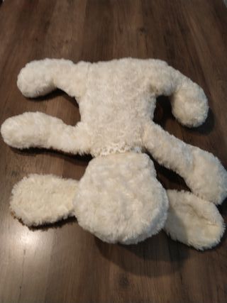 Peluche perro blanco y marrón