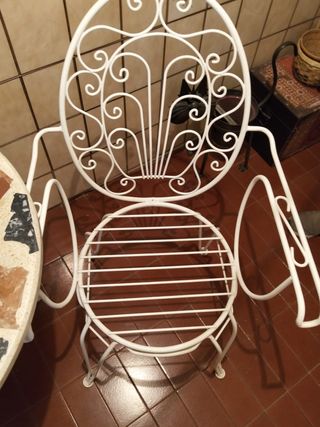 Juego mesa y 2 sillas jardín metal