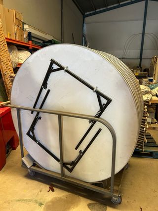 30 tavoli da catering rotondi in metallo e legno