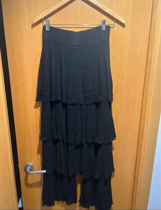 Pantalones Zara volantes negros