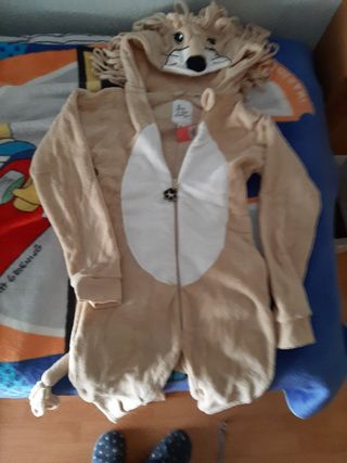 Pijama mono LEON beige y blanco