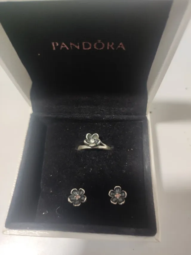 Conjunto Pandora Anillo y Pendientes Plata