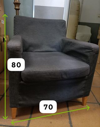 Butaca tela gris Ikea