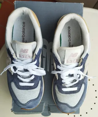 New Balance 574 Talla 39 Azul Beige
