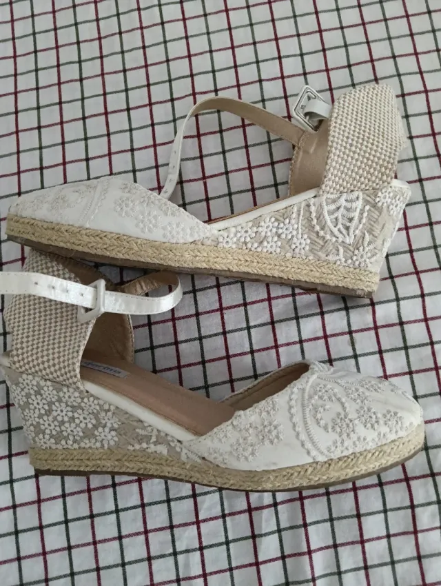 Espardeñas Novia Blancas y Beige