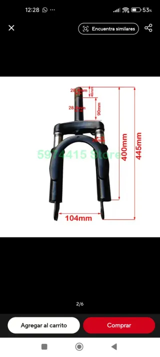 Forcella per bici elettrica o pieghevole