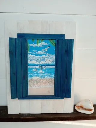 Cuadro Decorativo Ventana al Mar 