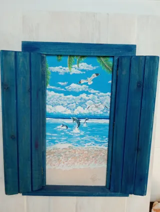Cuadro Decorativo Ventana al Mar 