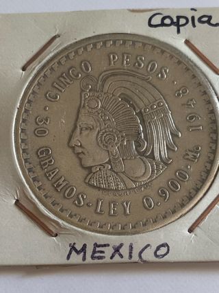 Réplica Moneda 5 Pesos México 1961