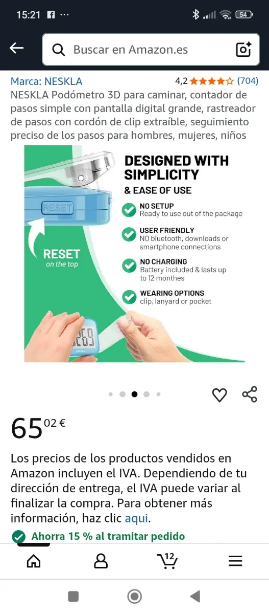 Podómetro NESKLA 3D