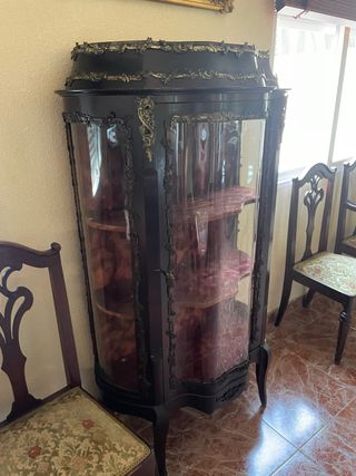 Vitrina Antigua Madera Bronce 1800