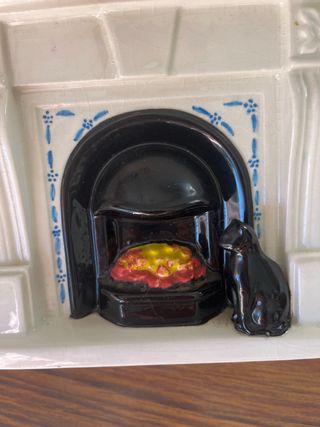 Teiera da camino in ceramica Swineside con gatto