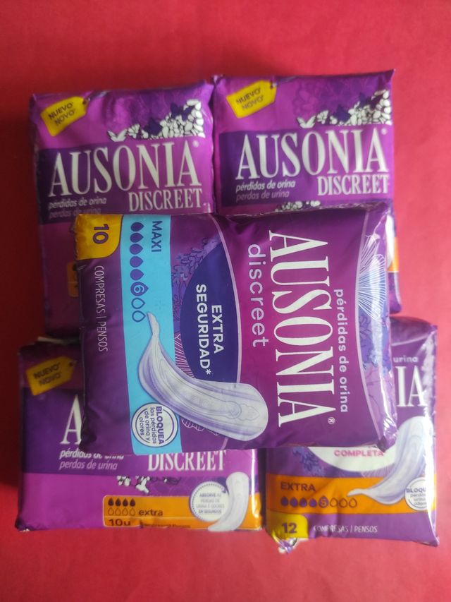 Lote 6 Paquetes Compresas Ausonia Discreet