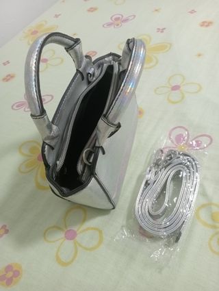 Bolso Plata Mano Hombro Bandolera