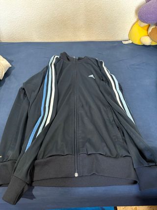 Chaqueta Adidas Azul con Rayas